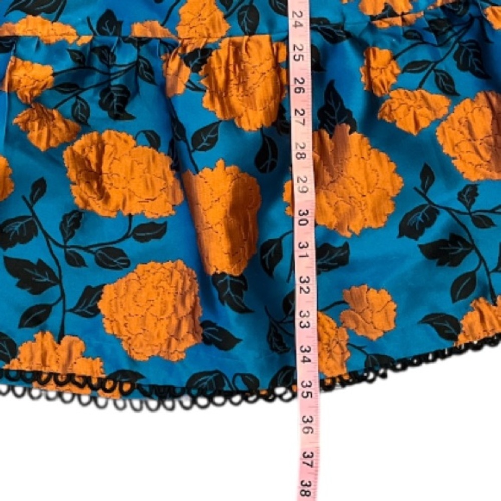 Emily Lovelock New Small Blue and Orange Floral Dress - Picture 8 of 13